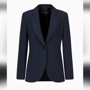 Zara navy blue structured blazer jacket